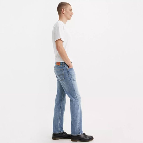 Levi's 505 Men's Jeans Regular Fit 34x30 Blue Medium Wash Stretch Straight Leg - Picture 2 of 13